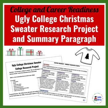Preview of Ugly Christmas Sweater College Research Project for the avid learner