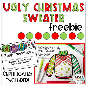 Ugly Christmas Sweater FREEBIE by Kim Bos - Educate like a Bos | TPT