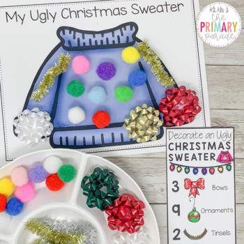 Preview of Ugly Christmas Sweater Activity | Christmas sweater counting