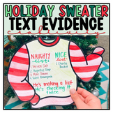 Ugly Christmas Sweater Text Evidence Reading Craftivity 
