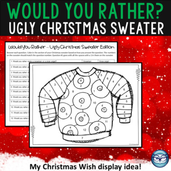 Ugly Christmas Sweater Would You Rather Activity and Display by The Owl ...