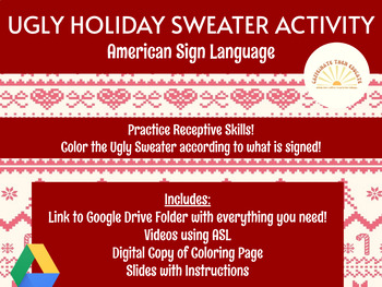 Preview of Ugly Holiday Sweater Activity - American Sign Language