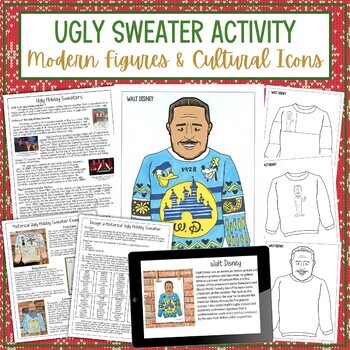 Preview of Design an Ugly Sweater Activity No Prep Project - Modern & Cultural Icons