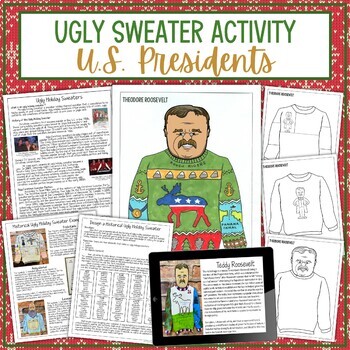Preview of Design an Ugly Sweater Holiday Activity No Prep Project - Presidents