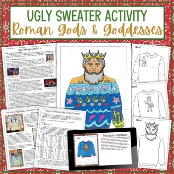Preview of Design an Ugly Sweater Holiday Activity No Prep Project - Roman Mythology