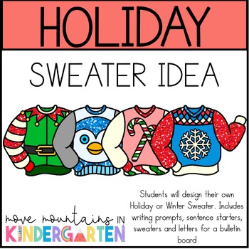 Preview of Ugly Holiday Sweater Activity for Kindergarten