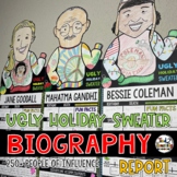 Ugly Holiday Sweater Biography Report Graphic Organizer