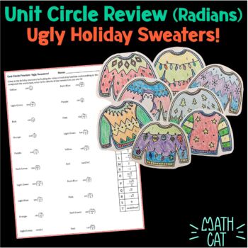 Preview of Ugly Holiday Sweaters- Unit Circle Review (6 Trig Functions using Radians)