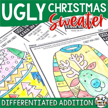 Ugly Sweater Christmas Color by Number Christmas Coloring Pages | TPT