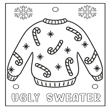 Ugly Sweater Coloring Page - Ugly Sweater Candy Cane Coloring Sheet ...