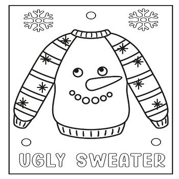 Ugly Sweater Coloring Page - Ugly Sweater Snowman Coloring Sheet Activities