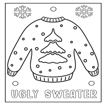 Ugly Sweater Coloring Page - Ugly Sweater Holiday Tree Coloring Sheet ...