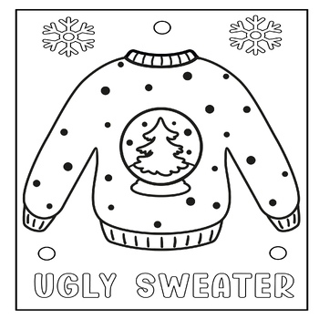Ugly Sweater Coloring Page - Ugly Sweater Snowglobe Coloring Sheet ...