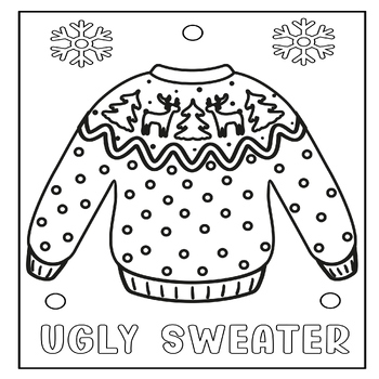 Ugly Sweater Coloring Page -Ugly Sweater Tree,Reindeer Coloring Sheet ...