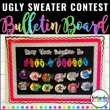 Preview of Ugly Sweater Competition Contest | Bulletin Board | Writing K-5 |Family Homework