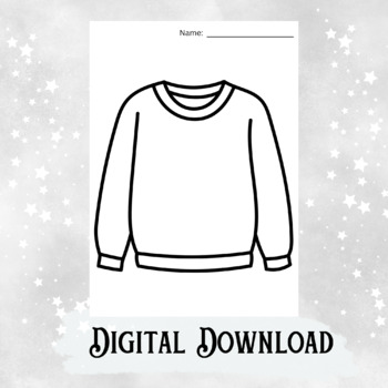 Ugly Sweater Decorating Template Funny Cute Sweater Clothing Design Printable