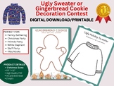 Ugly Sweater & Gingerbread Decorating Template, Class Art,