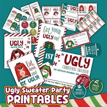 Preview of Ugly Sweater Party Printables