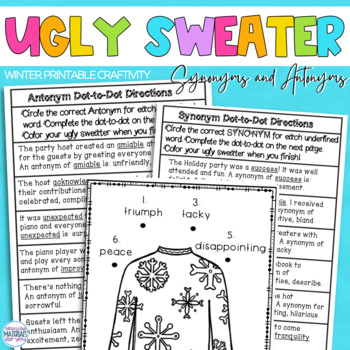 Preview of Ugly Sweater Synonyms and Antonyms