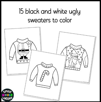 Ugly Sweaters coloring pages Suéter feo jersey decoración navidad