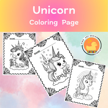 Uicorn Coloring Pages by Eing Art Design Shop | TPT