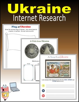 Preview of Ukraine - Internet Research Activity - flag, seal, stamps, money, maps