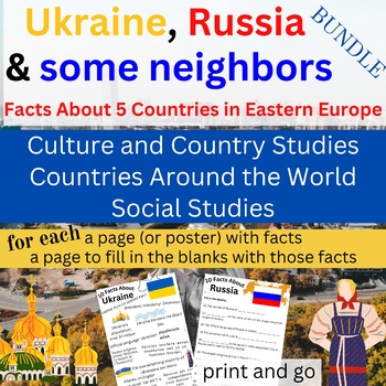 Preview of Ukraine, Russia & 3 other Countries in Eastern Europe Facts - Posters & Handouts
