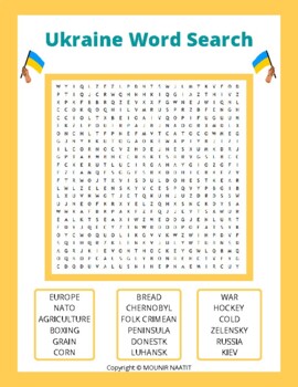 Preview of Ukraine Word Search Puzzle - Ukraine Word Puzzle - Mind Training
