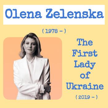 Preview of Ukraine's First Lady Olena Zelenska's biography - presentation and worksheet