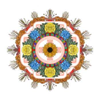 Preview of Ukrainian Vyshyvanka Styled Full-Color Mandala - Ukraine Mandala