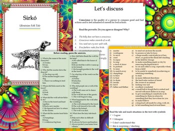 Preview of Ukrainian folk tale Sirko ESL activities + Ukrainian and Russian glossary