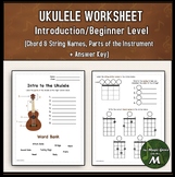 Ukulele Basics Student Worksheet + Answer Key (Chords, Str