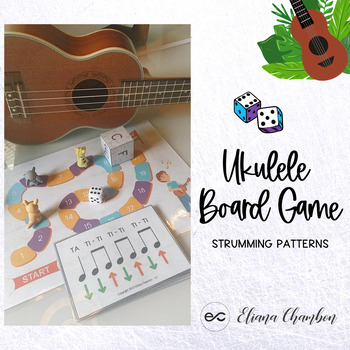 Preview of Ukulele Board Game - Strumming Patterns - Music Game