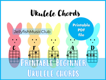 Preview of Ukulele Chord Chart for Beginners Elementary Ukulele Music Classroom Homeschool