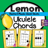 Ukulele Chord Posters Lemon Theme