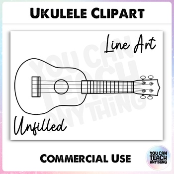 Preview of Ukulele Clipart Line Art