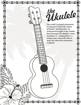 Preview of Ukulele Coloring Page