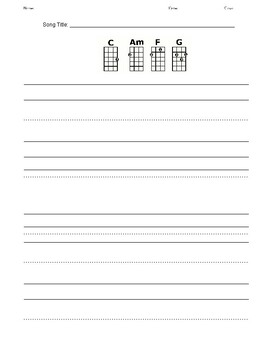 Preview of Ukulele Composing Chord Chart