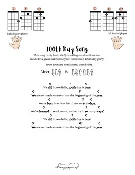 Preview of Ukulele 100th Day song or chant