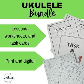 Preview of Ukulele Music Activity and Lesson Bundle