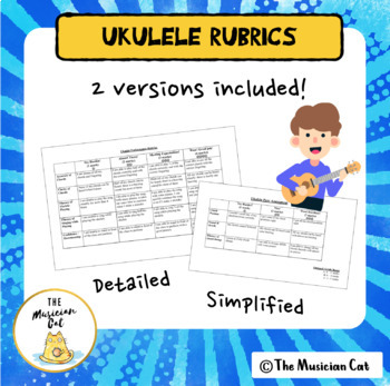 Preview of Ukulele rubrics for grading and peer assessment!