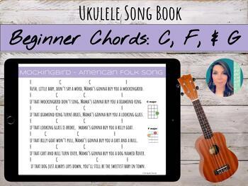 Preview of Ukulele Song Book | 5 Beginner Chord Songs for C, F, & G
