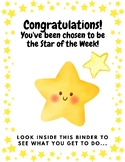 Ukulele: Star of the week/star student binder with parent 