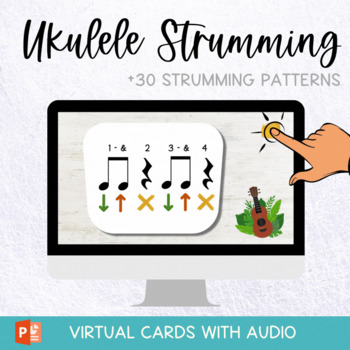 Preview of Ukulele Strumming Patterns - Virtual Cards with audio