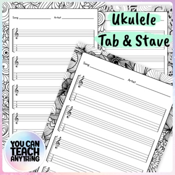 Preview of Ukulele TAB and Staff Songwriting and Transcribing Paper