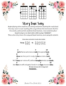 Preview of Ukulele (Left Hand) library song for story time with chord charts