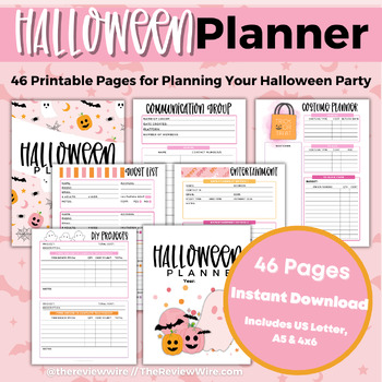 Preview of Ultimate 46 Page Printable Halloween Party Planner (Pink)