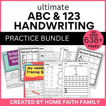 Preview of Ultimate ABC and 123 Handwriting Practice Bundle (638+ Pages)