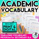 Academic Vocabulary Unit: Year-long vocab program with activities & quizzes