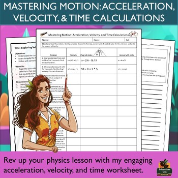 Preview of Ultimate Acceleration Worksheet with Lesson Plan & more!